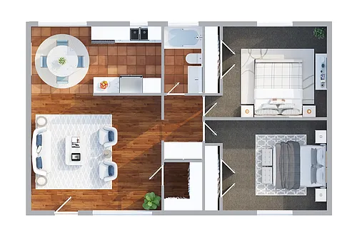 Floor plan White 2-Bedroom