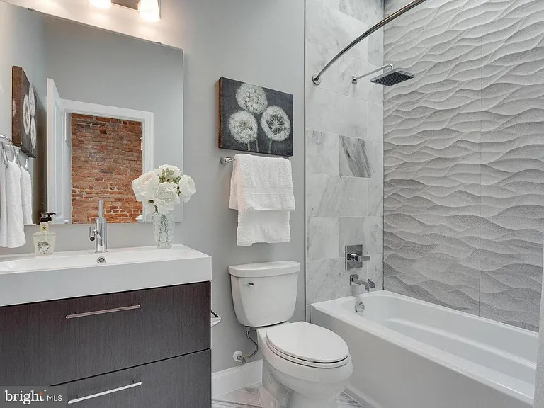 Upstairs Full Bath with Skylight, Custom tilework