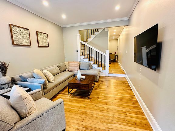 Living room with included wall mount for TV