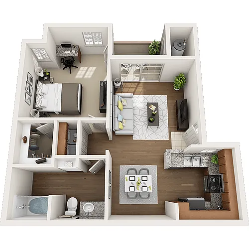 Floor plan 1 Bed 1 Bath