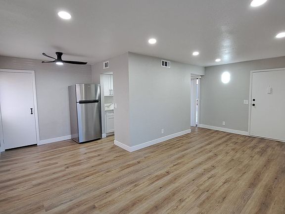 Living area, bright recessed lighting