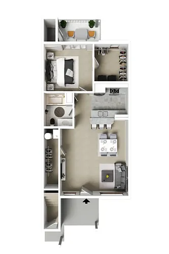 Floor plan 1 X 1