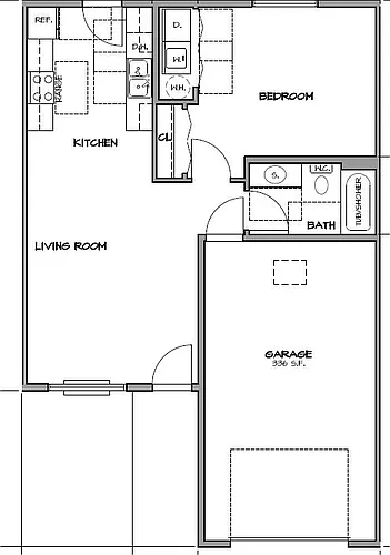 Floor plan 1 bedroom single level patio home