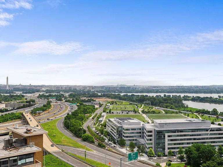 Rooftop view of DC and Arlington
