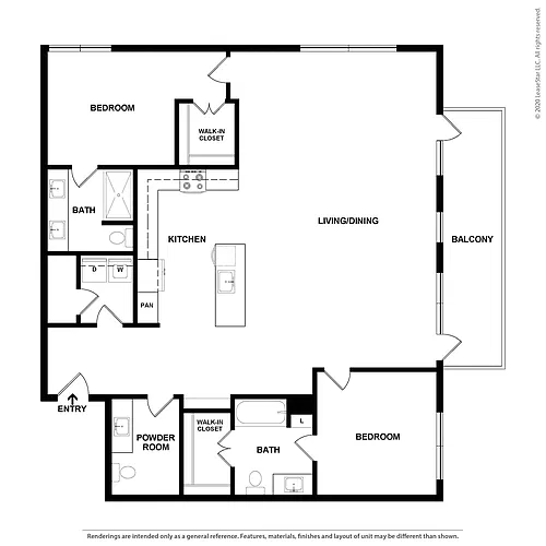 Floor plan 2 Bed/2 Bath-The Bonnie PH
