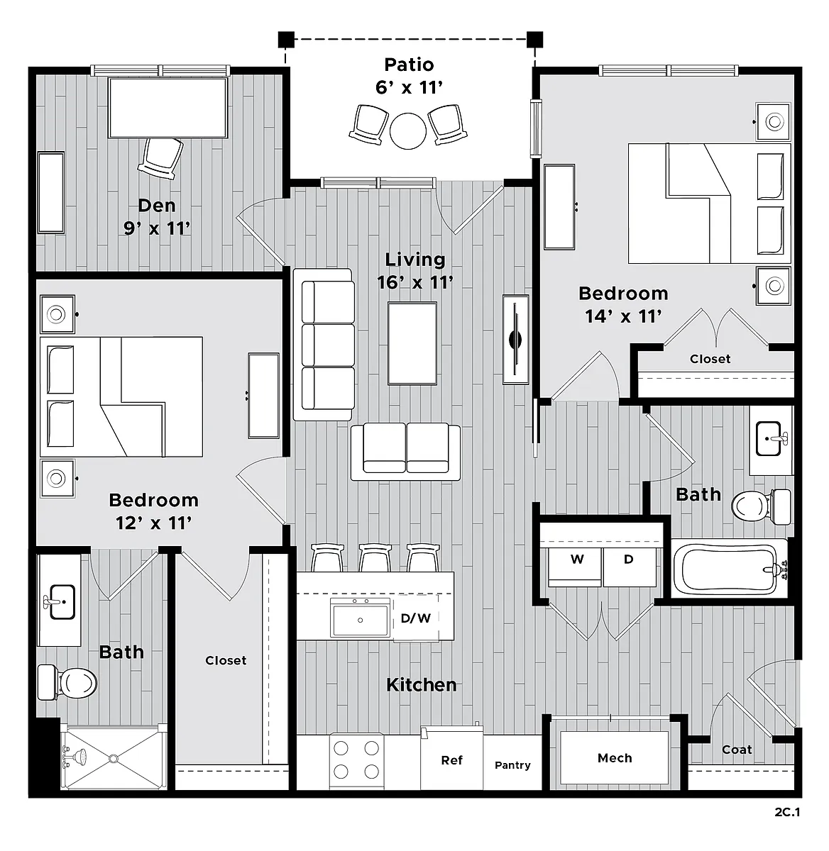 Floor plan The Tack Room (2C.1)