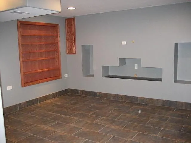 Partially Finished Basement Entertainment 2nd Bookshelf set