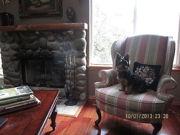 living room w/ gas fireplace