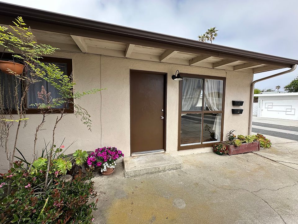 front door and garden