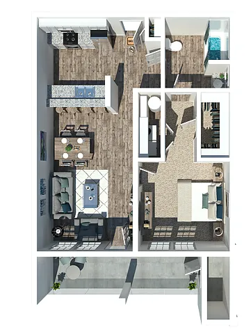 Floor plan One Bedroom One Bathroom