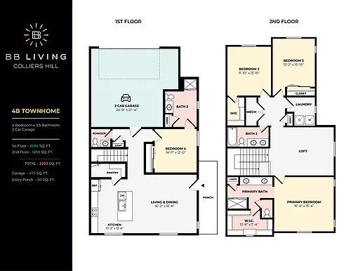 Floor plan 4B Townhome