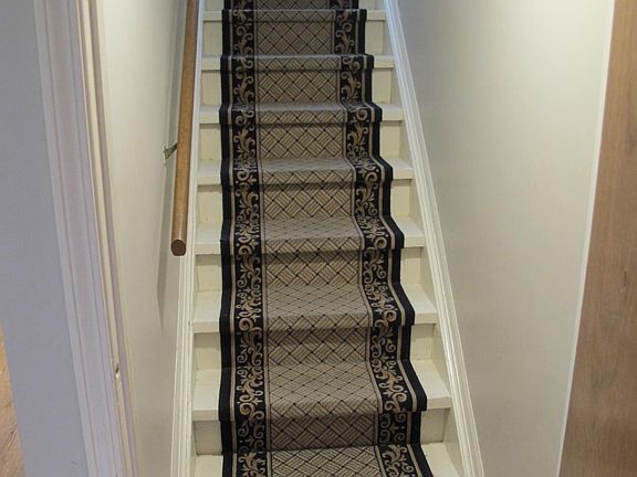 Stairs to the finished lower level