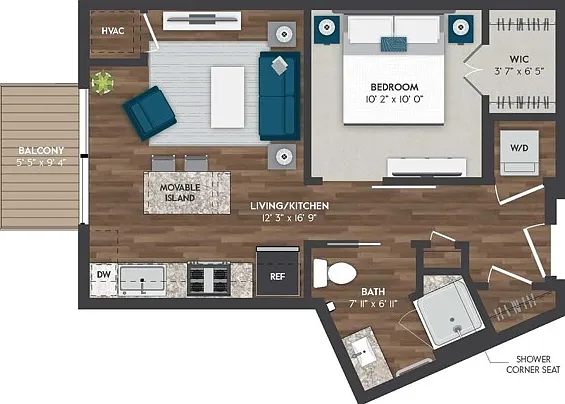 B1 | 1x1 | 537 sq ft B1 | 1x1 | 537 sq ft