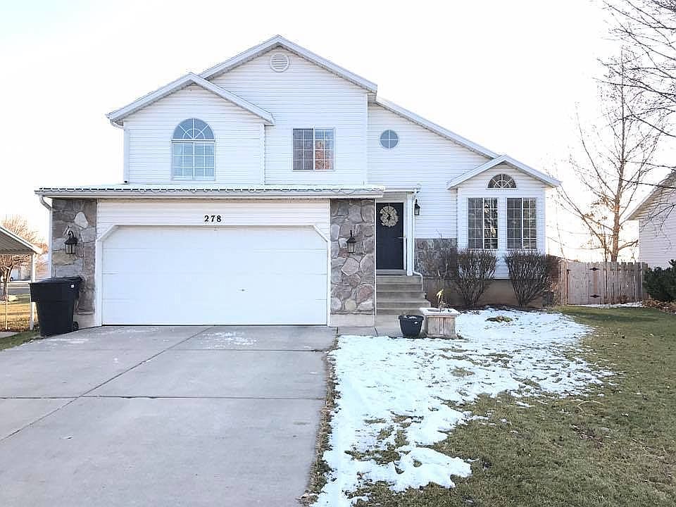 The front view of the home