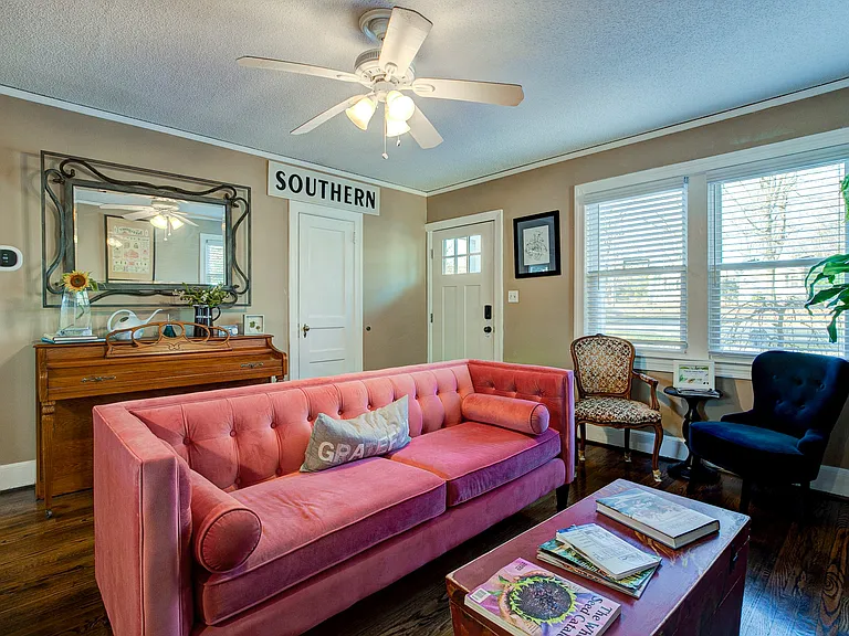 Living room with hardwood floors