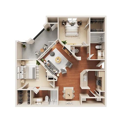 Floor plan Two Bedroom B1