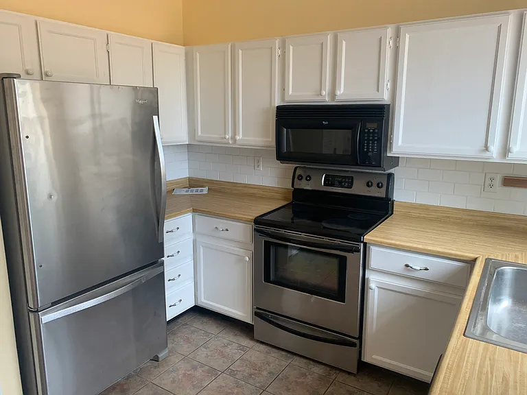 Kitchen counters and shelves