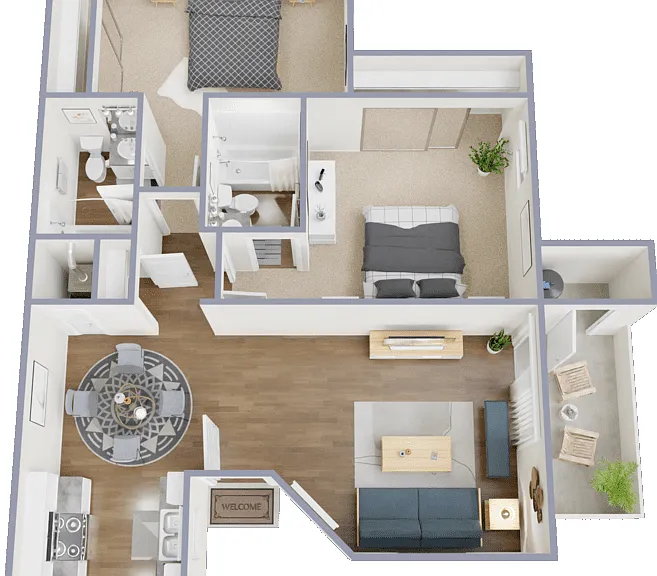 Plan B - Income Restricted Floorplan Diagram