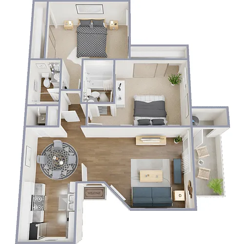 Floor plan Plan B - Income Restricted