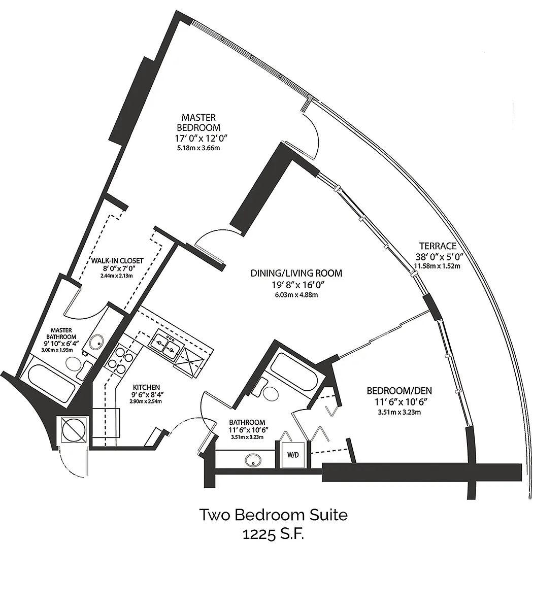 Floor plan CORPORATE TWO BEDROOMS BAY VIEW