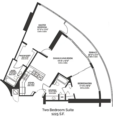 Floor plan CORPORATE TWO BEDROOMS BAY VIEW