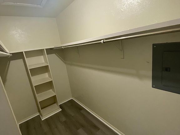 Walk in closet of master bedroom