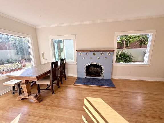Dining area and custom fireplace