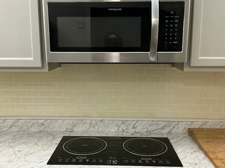 Kitchen Microwave and two burner stove top