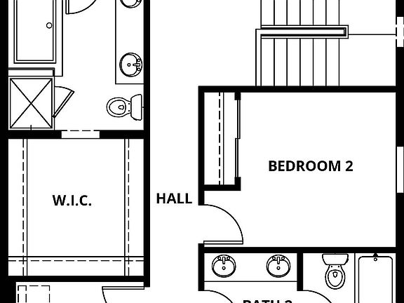 The second floor of the Hayes has the bedrooms and the game room.
