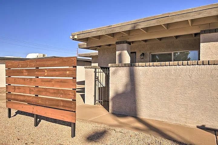 front gate of unit to patio and door