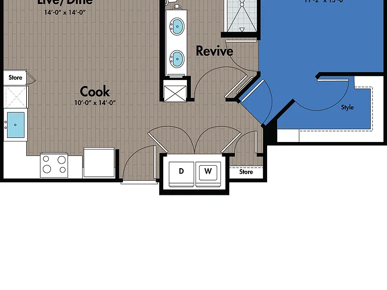 Azure City Living - A6 - 1 Beds - 1 Baths - 799 Sq. ft.