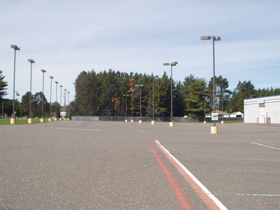 Large paved, lighted parking area