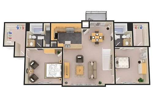 Floor plan 2 Bed Loft w/ $110 Attached Garage