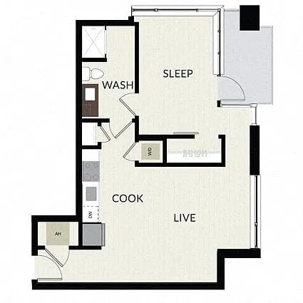 Floor plan 1 Bed/1 Bath-A7