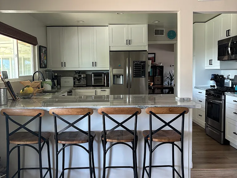 Kitchen and family room