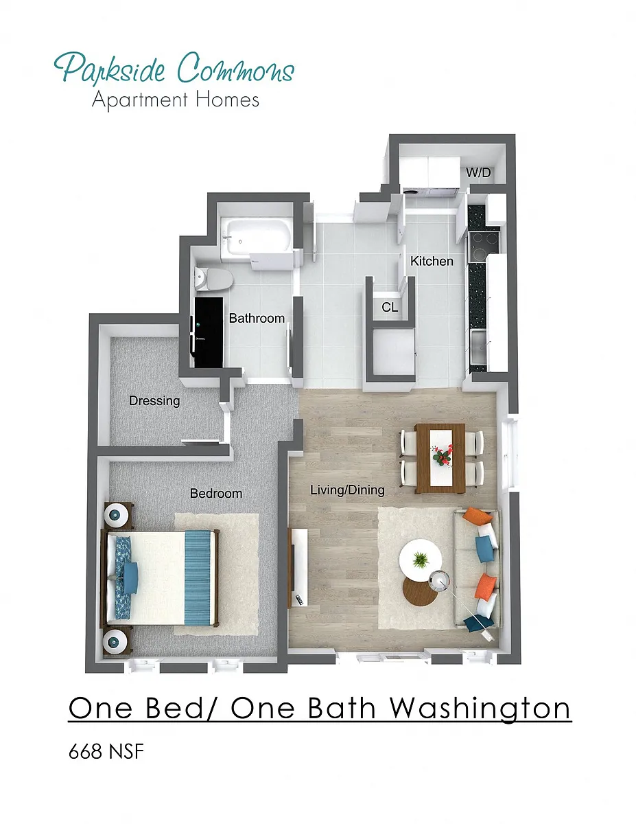 Floor plan One Bedroom - Chelsea Place