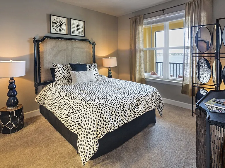 Bedrooms also boast views of Big Sand Lake