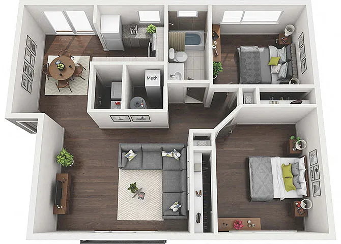 Floor plan 2x1 Flat A
