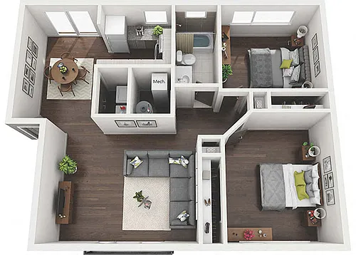 Floor plan 2x1 Flat A