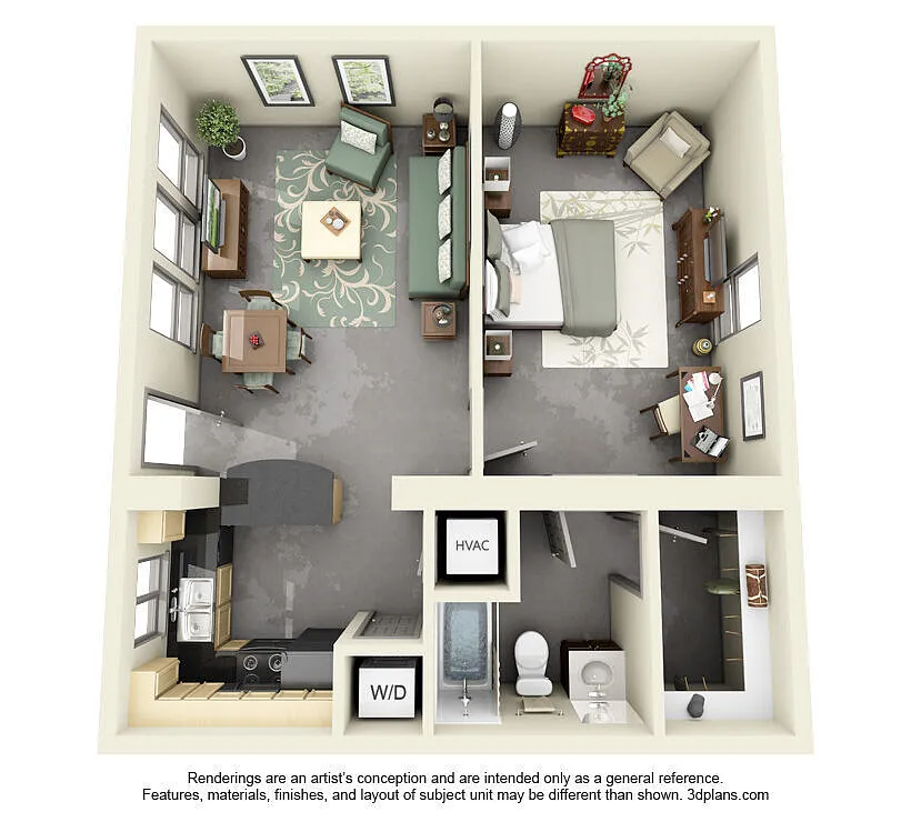 Floor plan 1X1 L
