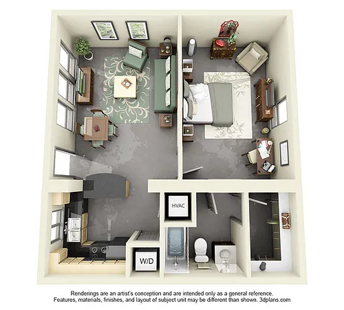 Floor plan 1X1 L
