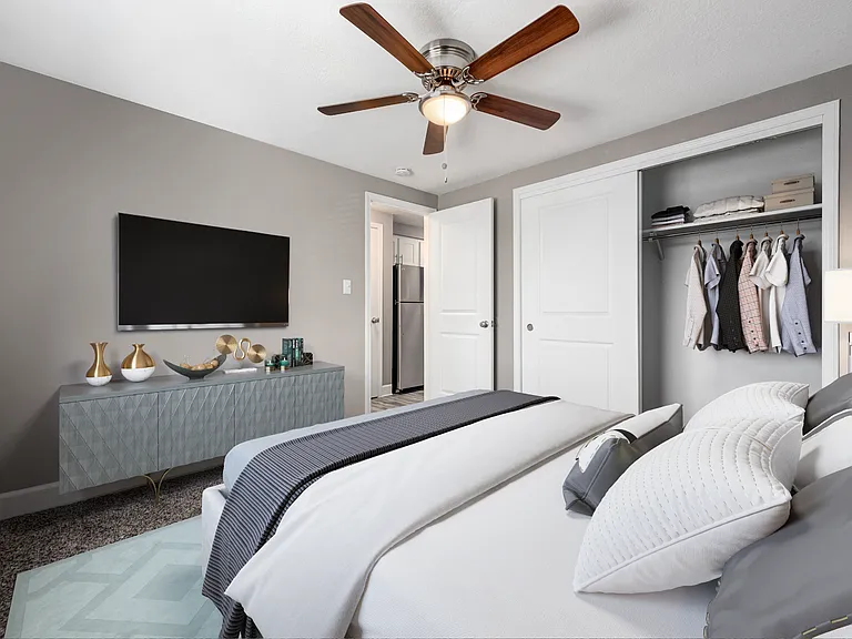Two bedroom floorplan bedroom with large closet