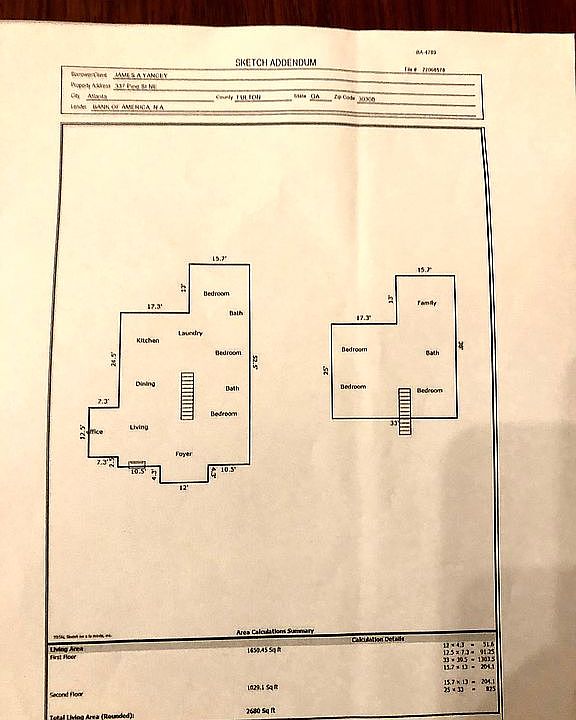 Exterior measurements 