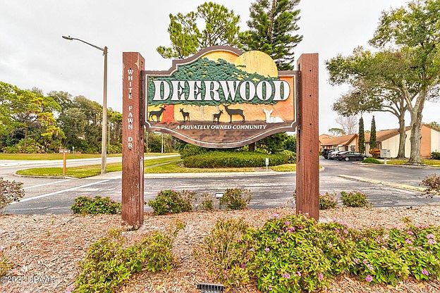 101 White Fawn Dr. Daytona Beach, FL 32114. This is the main entrance to the Deerwood community.