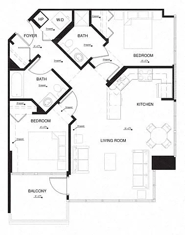 Floor plan 2U w Balcony