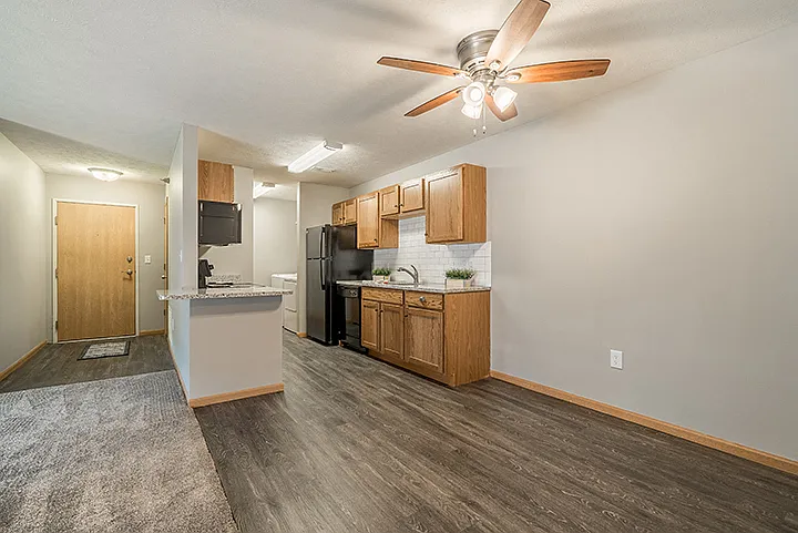 Each home has a spacious dining area just off the kitchen.