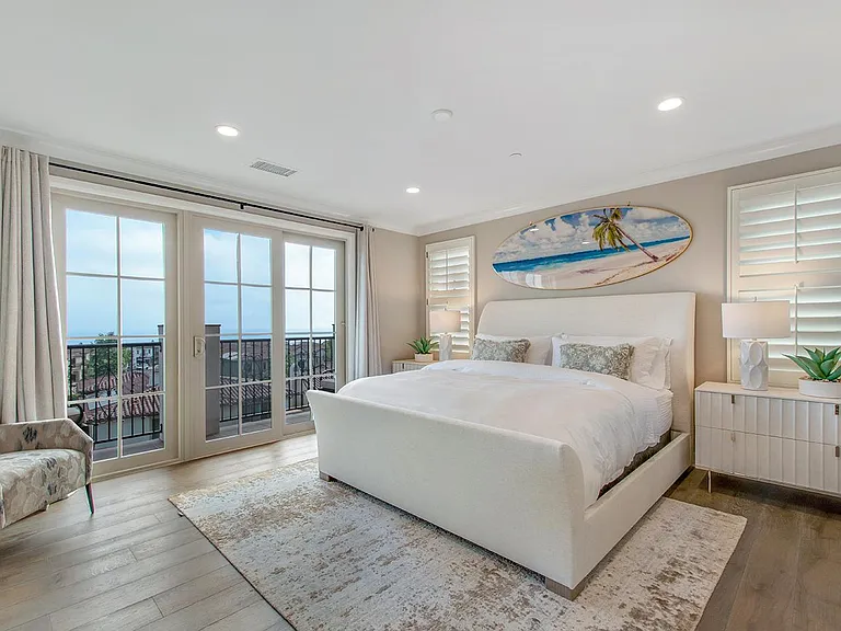 The master suite with king size bed