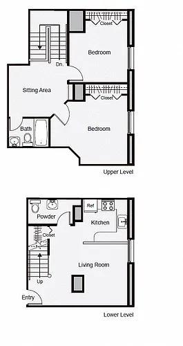 Floor plan 2-Bedroom Duplex