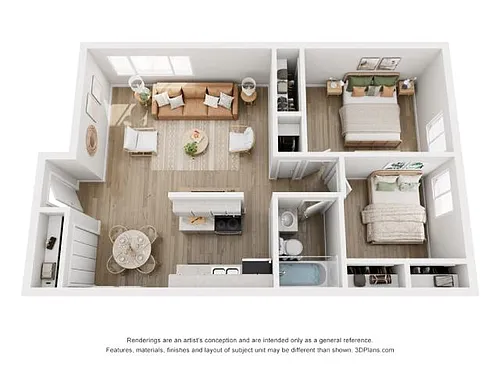 Floor plan Maple (2x1)