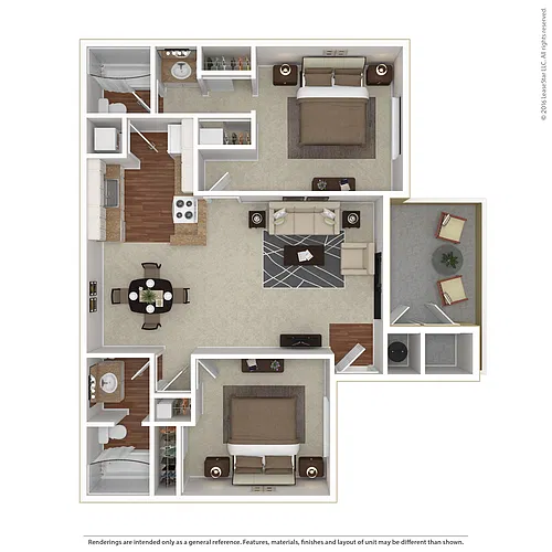 Floor plan 2 BED 2 BATH B